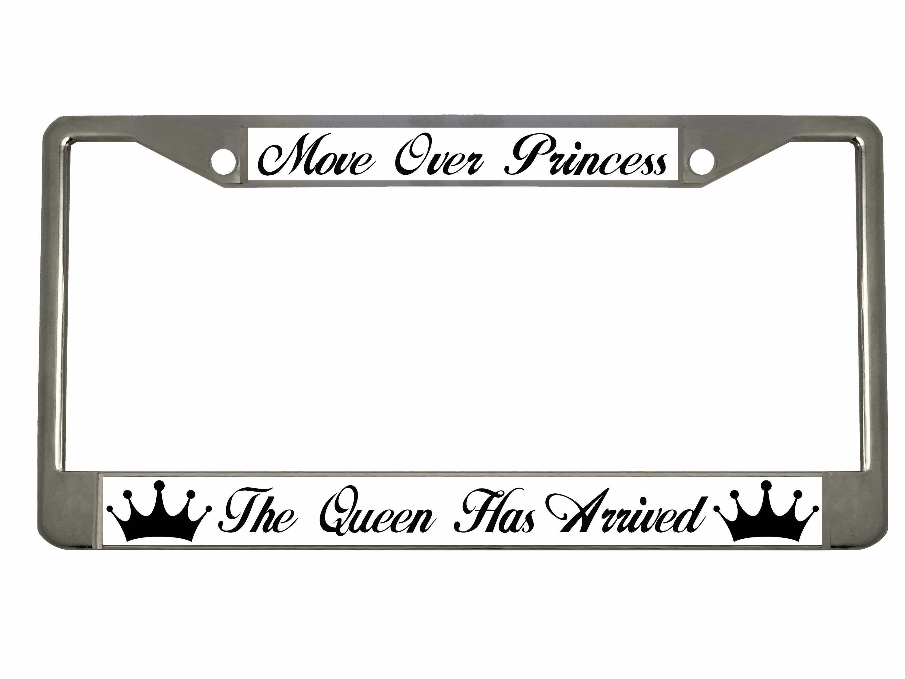 Move Over Princess Style Metal License Plate Frame Personalized