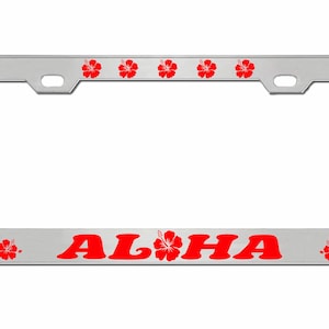 Aloha Hawaii Hibiscus Floral Flowers Design Metal License Plate Frame Auto License Plate Frame/Car Accessories