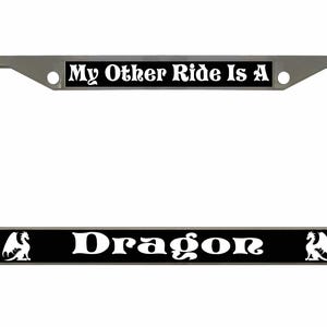 My Other Ride is A Dragon Ontworpen in Amerika Metalen auto nummerplaat frame auto tag houder/auto-accessoires