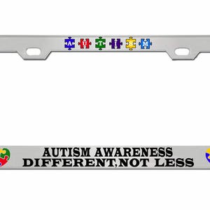 Autismus-Bewusstsein anders, nicht weniger Kennzeichenrahmen für Geburtstagsgeschenk, Autismus-Auto-Auto-Tag-Halter
