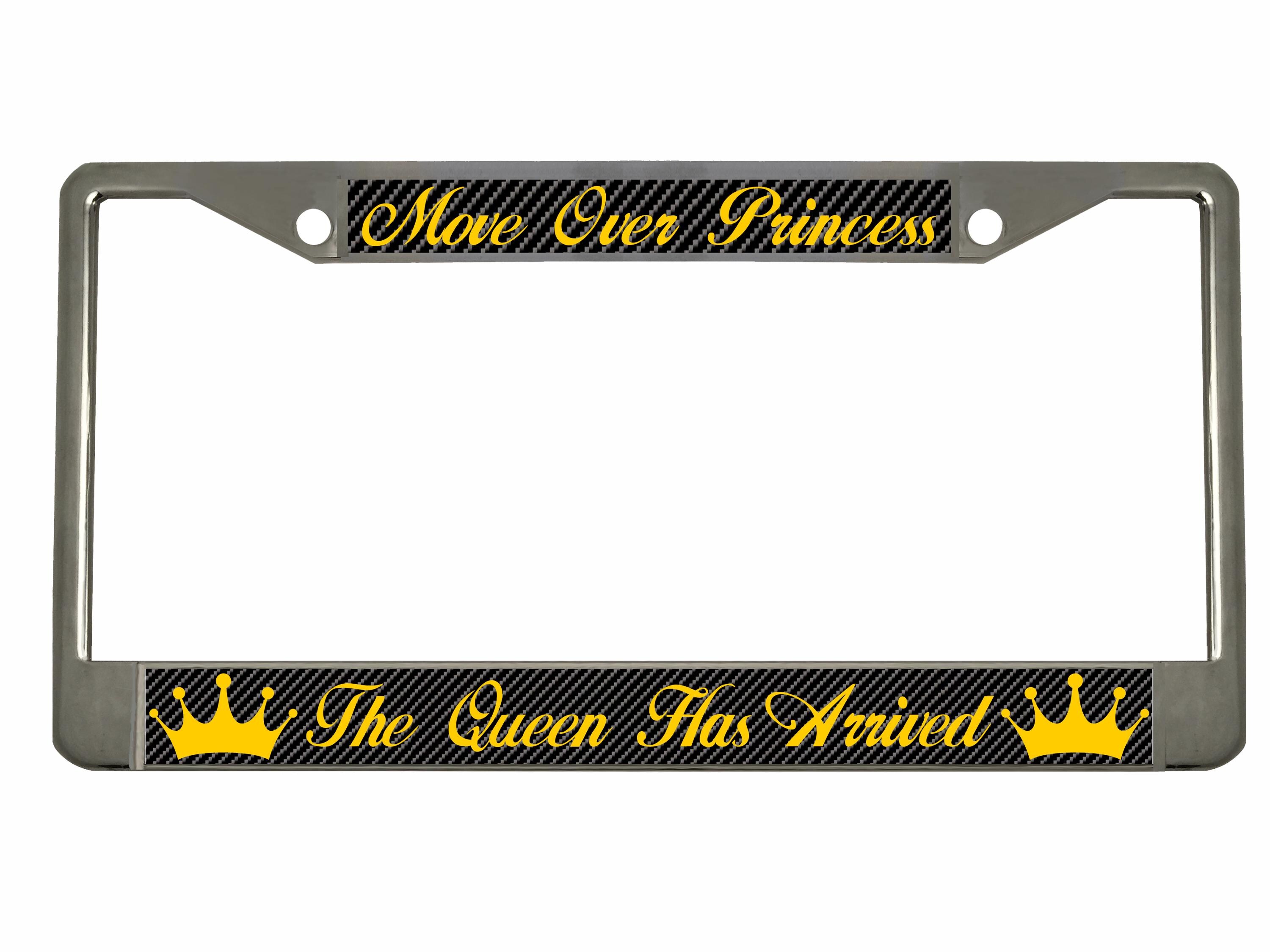 カールスジュニア　メタルプレート Move Over Princess Style Metal License Plate Frame Personalized