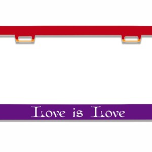 Pride Rainbow Flag - Love is Love ,Funny Design Metal Car License Plate Frame Auto Tag Holder Car Accessories