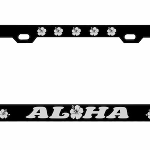Aloha Hawaii Hibiscus Floral Flowers Design Metal License Plate Frame Auto License Plate Frame/Car Accessories
