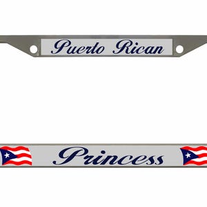 Puerto Rican Princess  Style Puerto Rico Metal License Plate Frame Personalized/Car Accessories Car Tag Holder Cover