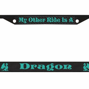 My Other Ride is A Dragon Ontworpen in Amerika Metalen auto nummerplaatframe houder voor autotags/auto-accessoires (koolstof)