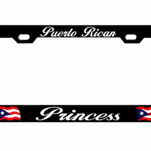 &quot;Puertoricanische Prinzessin &quot;&quot;Puerto Rico&quot;&quot; Schwarzer Nummernschildrahmen für Autozubehör-Nummernschildbezüge & -rahmen