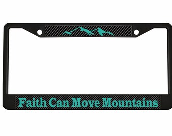 Personalized Faith License Plate Frame: Carbon Fiber Style Car Tag