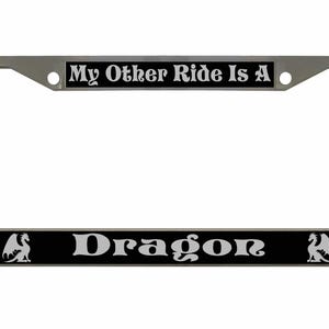 My Other Ride is A Dragon Ontworpen in Amerika Metalen auto nummerplaat frame auto tag houder/auto-accessoires