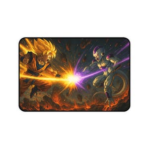 Anime Desk Mat, Dragon Ball Z Goku vs Frieza Gaming Mouse Pad, Large Desk Protector, Gift for Anime Fans, Table Mat, Workstation Decor