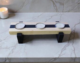 Houten theelichthouder