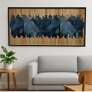 Wood wall art, Wall art large size, Wooden wall decor, Home decor, Modern rustic decor, Mosaic wall art, Decorative wall art for the home