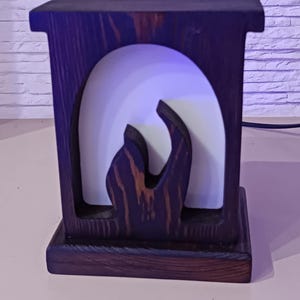 Handmade Mini Fireplace Lamp: Rustic Tabletop Fireplace