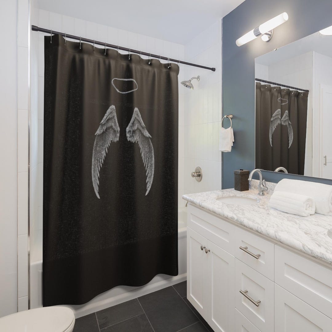 Angel Print Pattern Bathroom Shower Curtain