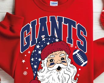 Santa Claus retro New York Football digital file | Christmas New York football png |  Football Fan gift | Soccer Team