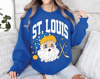Santa Claus retro St. Louis Hockey digital file | Christmas St. Louis Hockey png | Hockey Fan gift | Hockey Team