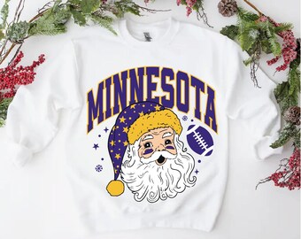 Santa Claus retro Minnesota Football digital file | Christmas Minnesota football png |  Football Fan gift | Soccer Team