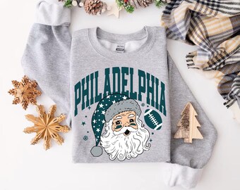 Santa Claus retro Philadelphia Football digital file | Christmas Philadelphia football png |  Football Fan gift | Soccer Team