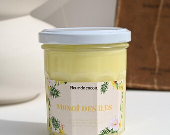Monoï des îles - Bougie artisanale parfumée à la cire de soja naturelle