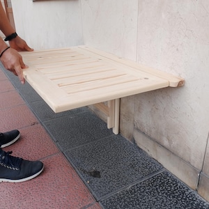 Mesa Plegable de Madera Maciza / Ideal Balcón, Pequeños Espacios y Exteriores