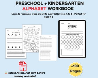 Alphabet Worksheets Printable Tracing Coloring Homeschool Teacher Kids Letters Kindergarten & Preschool , Handwriting Letter Practice