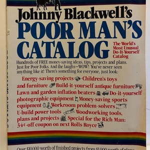 Johnny Blackwell&#39;s Poor Man&#39;s Catalog - 1981 Vintage Paperback Book (First Print)