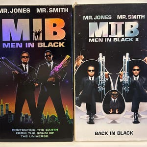 Men In Black and Men In Black 2 OG Vintage VHS Video Movie Cassette Tape Pair