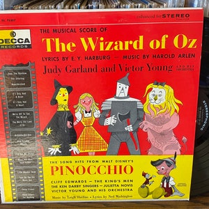 The Wizard of OZ and Pinocchio - 1963 OG Vintage Vinyl Soundtrack Record