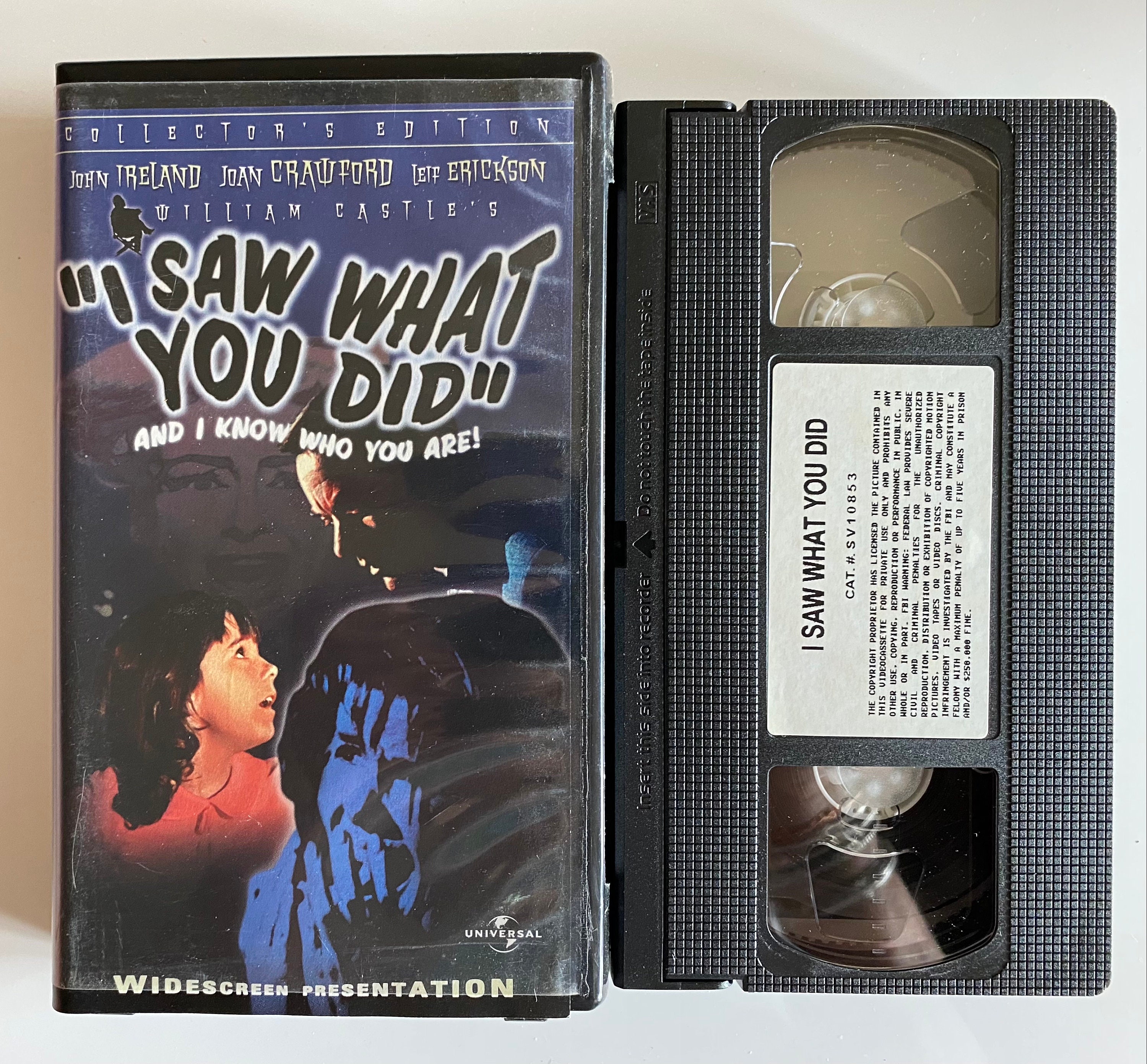 I Saw What You Did 1965 Vintage VHS Video Movie Cassette Tape