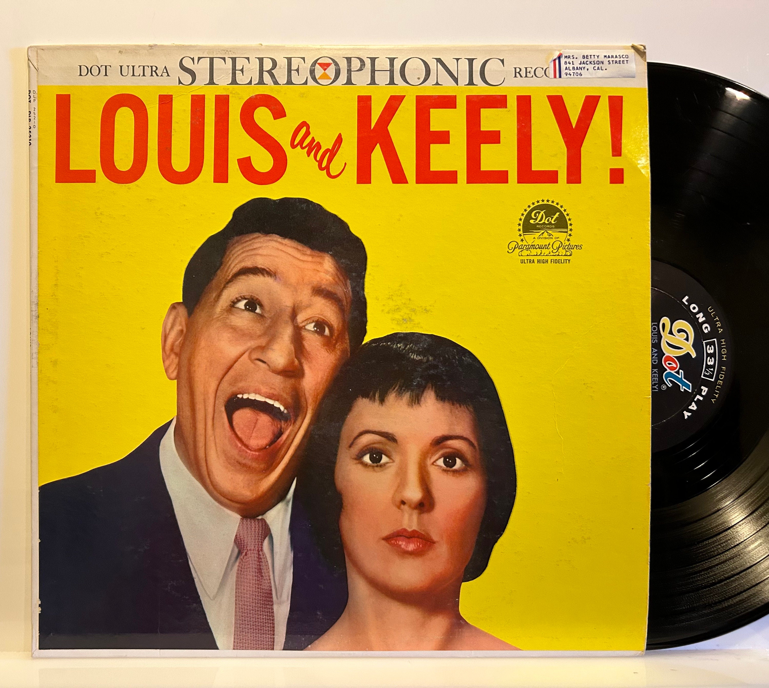 Louis and Keely 1959 Vintage Vinyl Record 