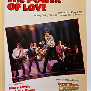 Huey Lewis and The News - The Power of Love - 1985 Vintage Sheet Music