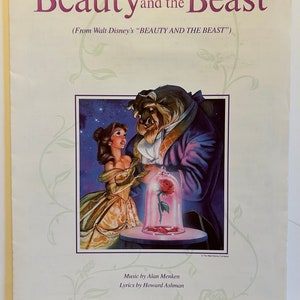 Disney Beauty and The Beast - 1991 Vintage Duet Sheet Music