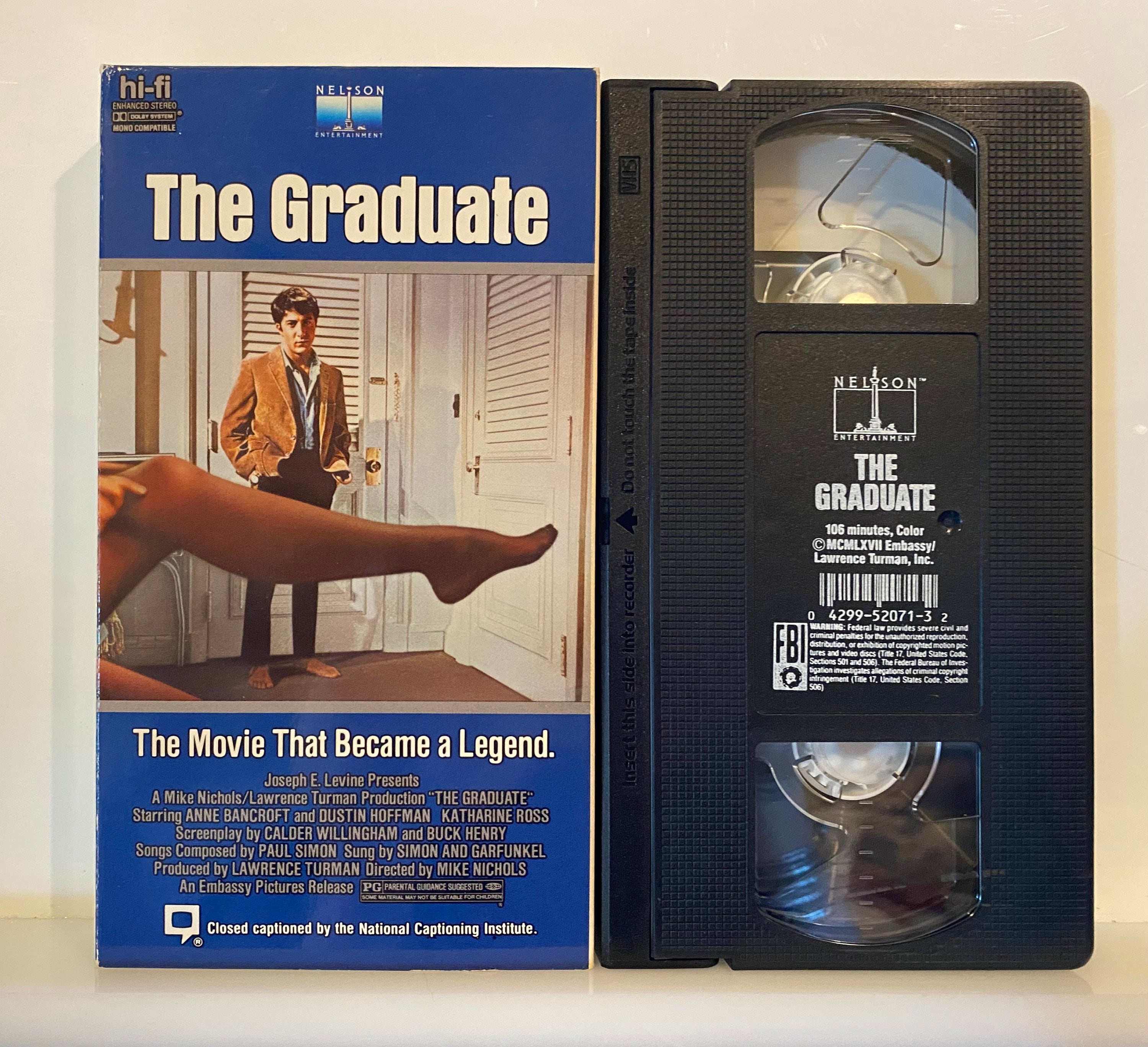 The Graduate 1967 Vintage VHS Video Movie Cassette Tape hoffman