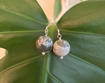 Peace Jade Round Drop Earrings