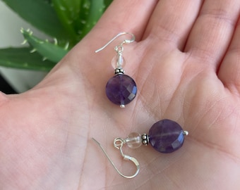 Amethyst & Quartz Sterling Earrings