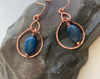 Copper and Kyanite Earrings