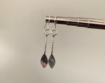 Sterling Silver Paddle Earrings. Minimalist Earrings.