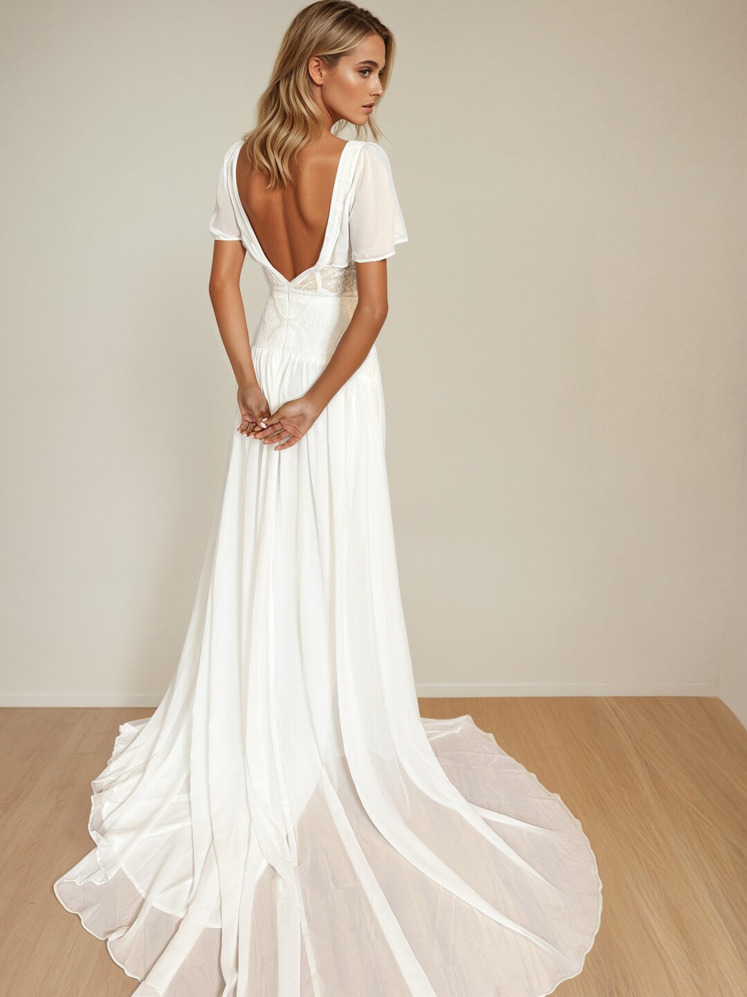 Lucero Silk Pleated Drop Waist Gown main image 1