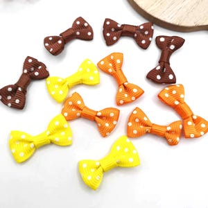 10 small polyester bows, scrapbooking bows, sewing