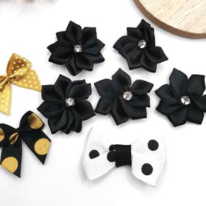 8 small polyester bows, satin bows, scrapbooking bows, sewing