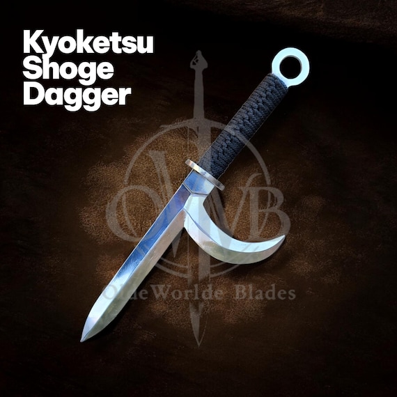 Ninja Kyoketsu-Shoge Dagger Replica – Double Edge Carbon Steel Knife | Samurai Ninja Weapon | Martial Arts Cosplay Gear | Samurai Weapon