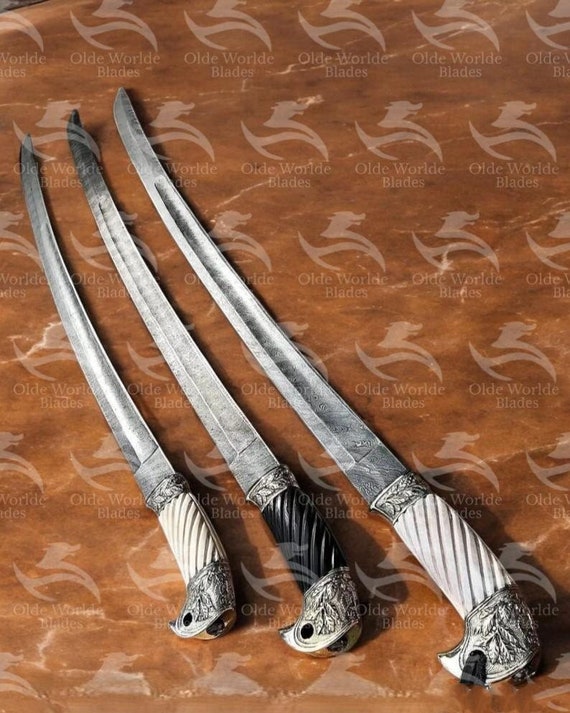 36" inches Handmade Paul Chen 1881 Shashka Sword Cavalry Replica in Damascus Steel Blade Collectible Historical Sword
