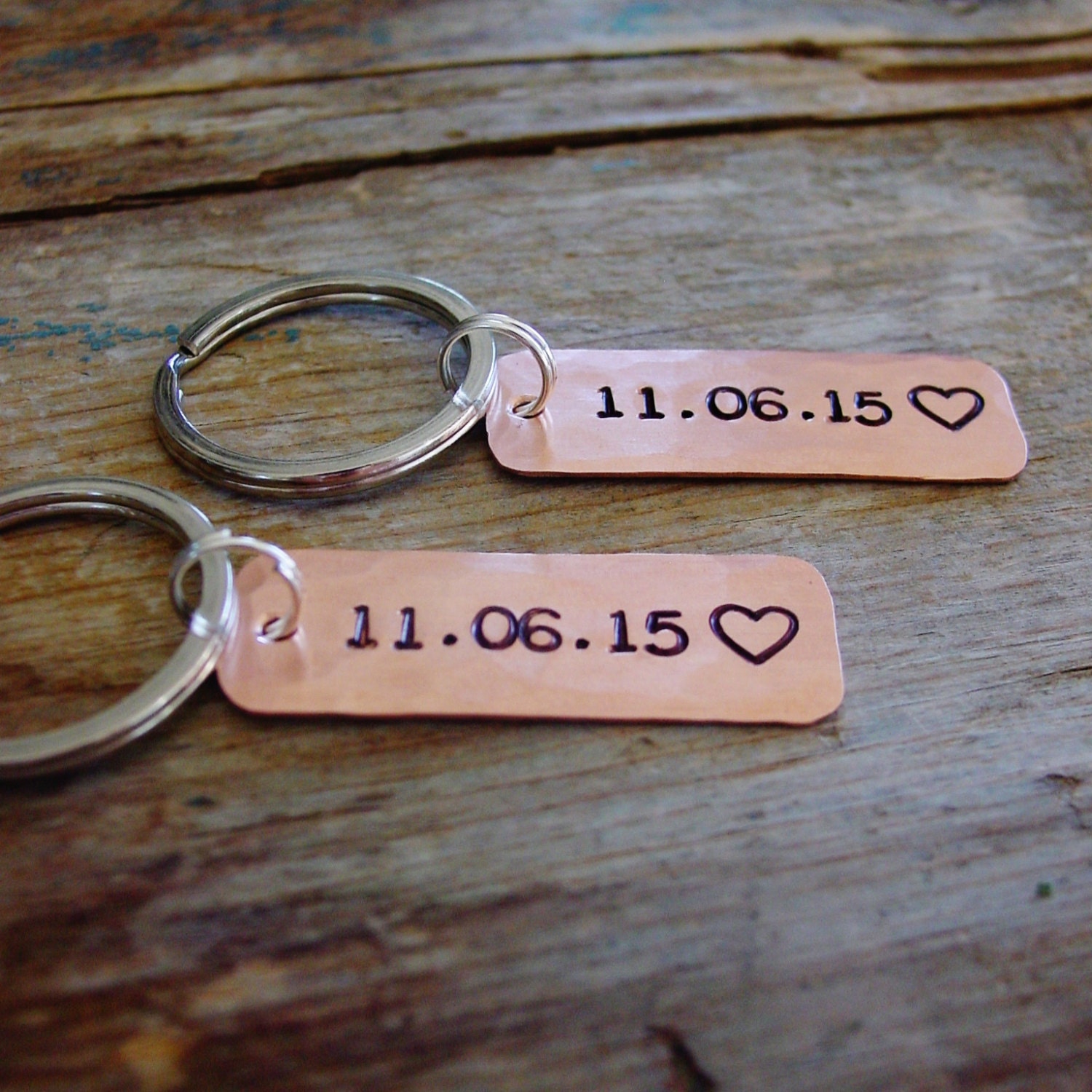 Personalized Couples Gift Matching Set of 2 Keychains Custom Etsy