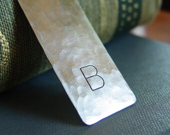 Personalized Initial Bookmark, Monogram Bookmark, Custom Stamped, Silver Metal Bookmark, Book Lover Gift, Bookworm Gifts, Unique Reader Gift