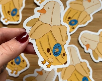 Banana Duck Sticker / Funny Duck Sticker / Cute Animal Sticker / Cute Duck Sticker / Fruit Animal Sticker