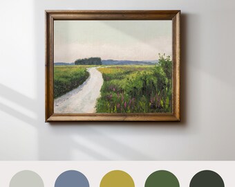 country landscape print, Impressionsistic art, oil landscape painting, French country decor, minimalist wall art, original artwork print,
