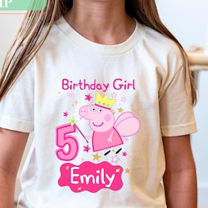 Custom Pink Pig Birthday Girl Shirt: Family Matching Tees