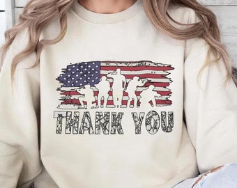 Thank You Veteran Sweatshirt: Patriotic Memorial Day Gift