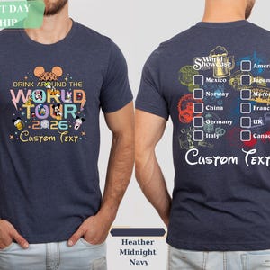 Epcot World Tour 2026 T-Shirt: Mickey and Friends Drinking Team