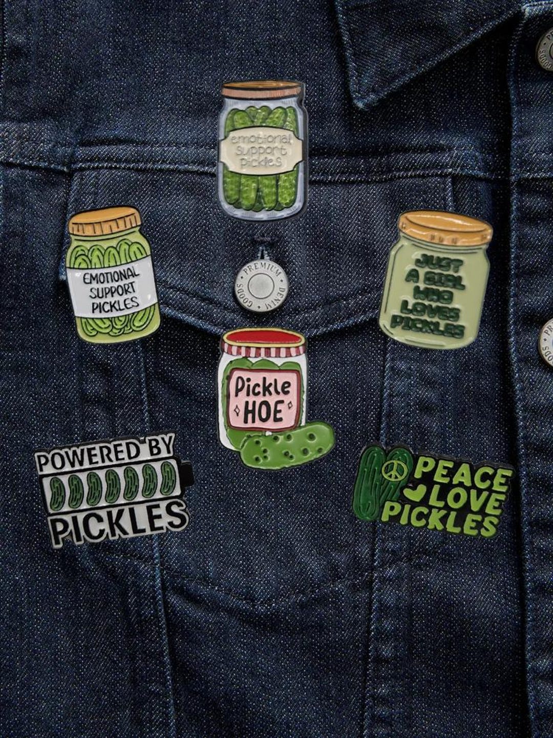 Emotional Support Pickles Enamel Pin Collection Funny Pickle Jar Lapel ...