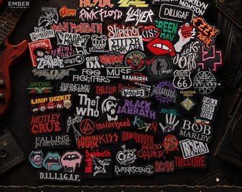Band Iron On Patches – Rock, Metal & Punk Bands, Embroidered Patches for Jackets, Bags, Battle Vests, and Band Merch Gifts